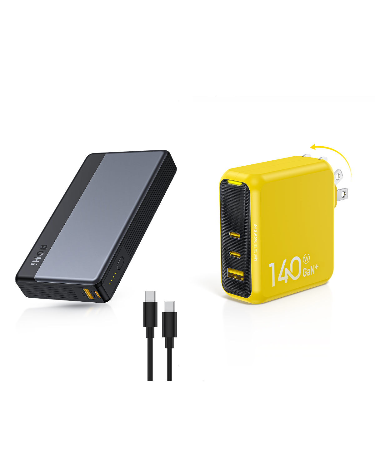 AOHI 30000mAh 100W PD Power Bank with 140W GaN+ Fast Charger