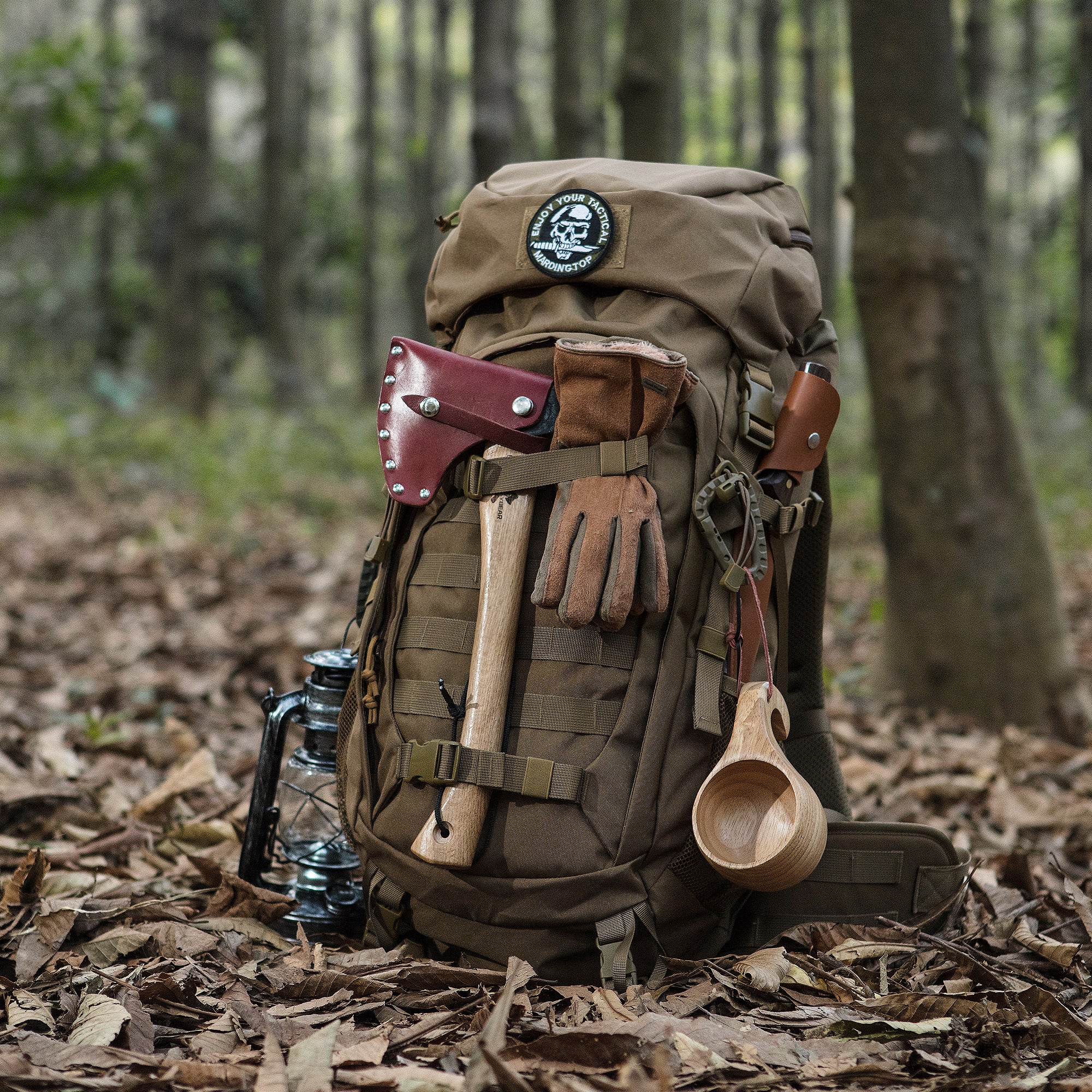 [M5973] Mardingtop 50L Molle Hiking Internal Frame Backpacks with Rain Cover