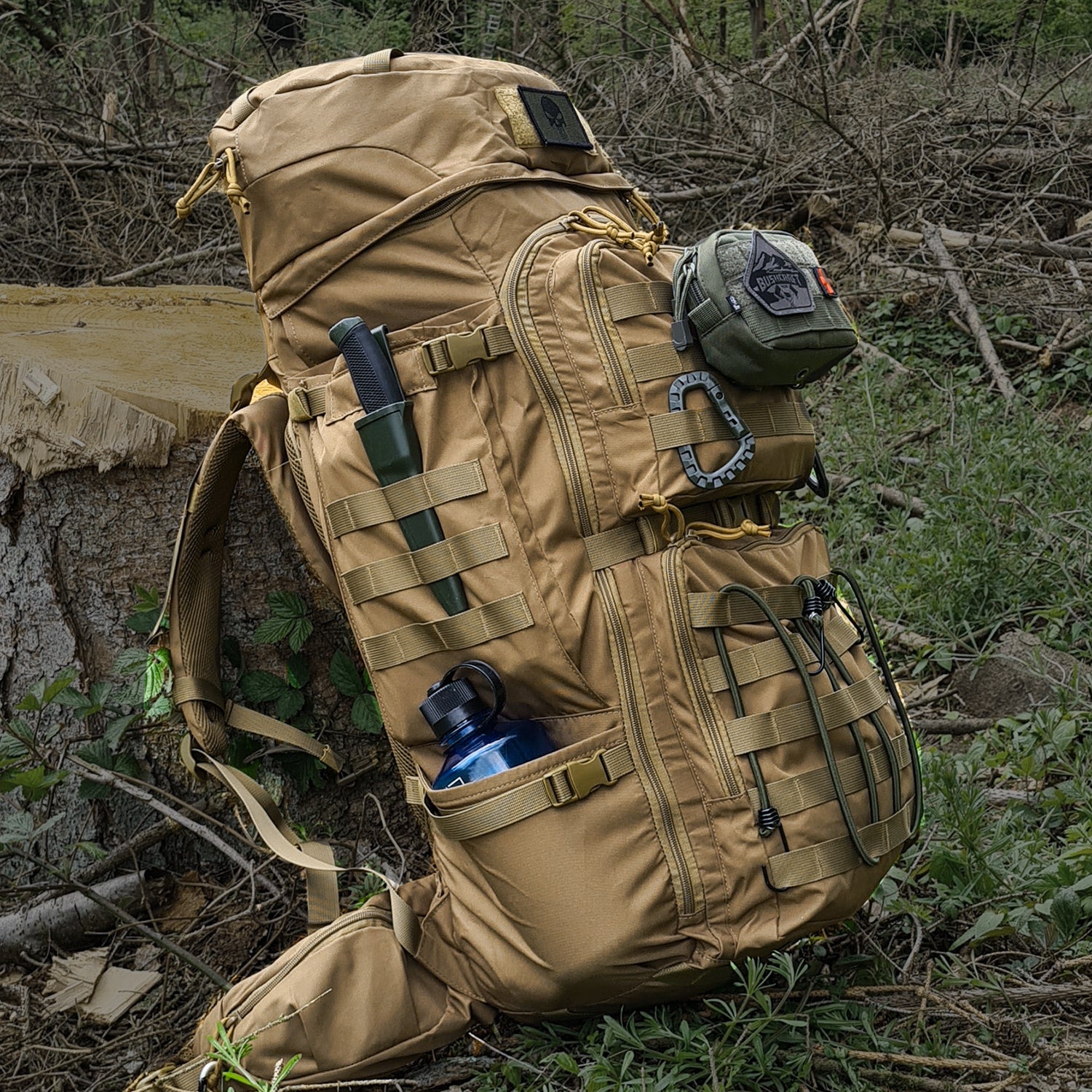 [M6428] Mardingtop 55L Molle Hiking Internal Frame Backpack with Rain Cover