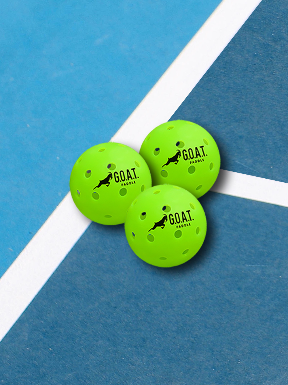 G.O.A.T. Outdoor Premium Pickleball Balls 3-Pack