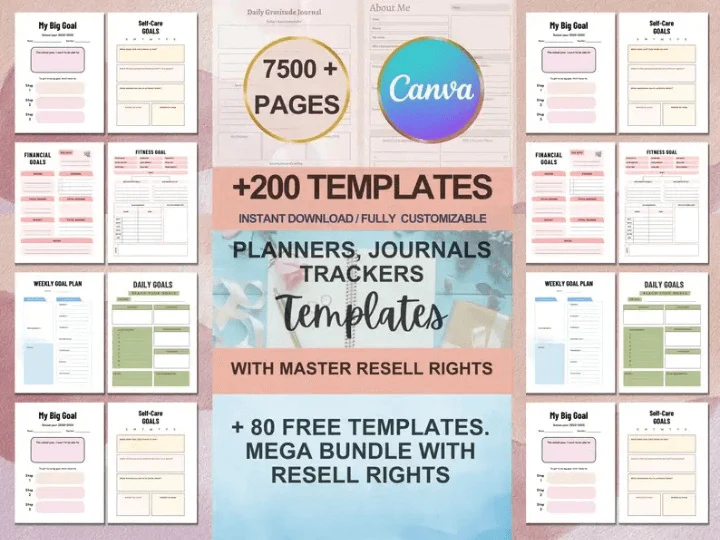 7500+ Pages PLR Planners | Journals | Trackers | Digital & Printable With Master Resell Rights | Private Label Rights