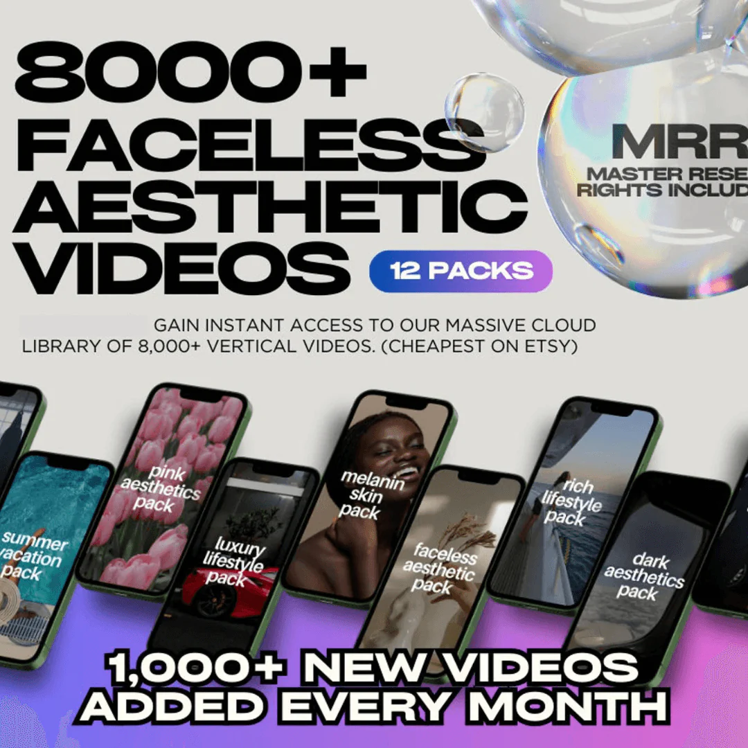 8,000 Faceless Video Library w/Resell Rights