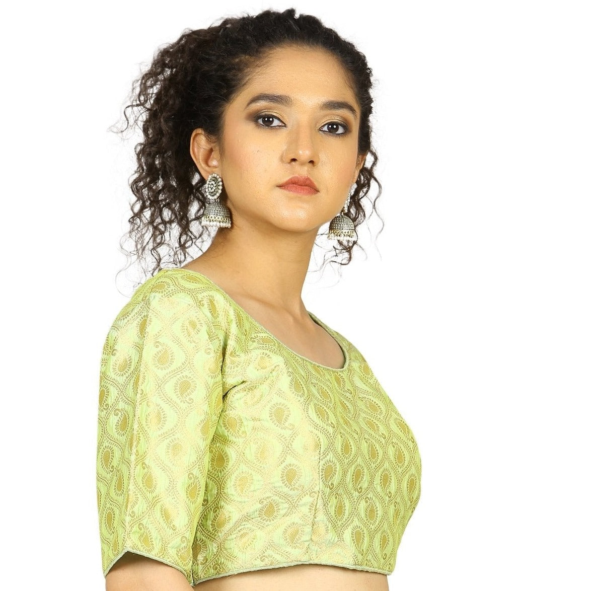 Parrot |Green |Brocade |Blouse