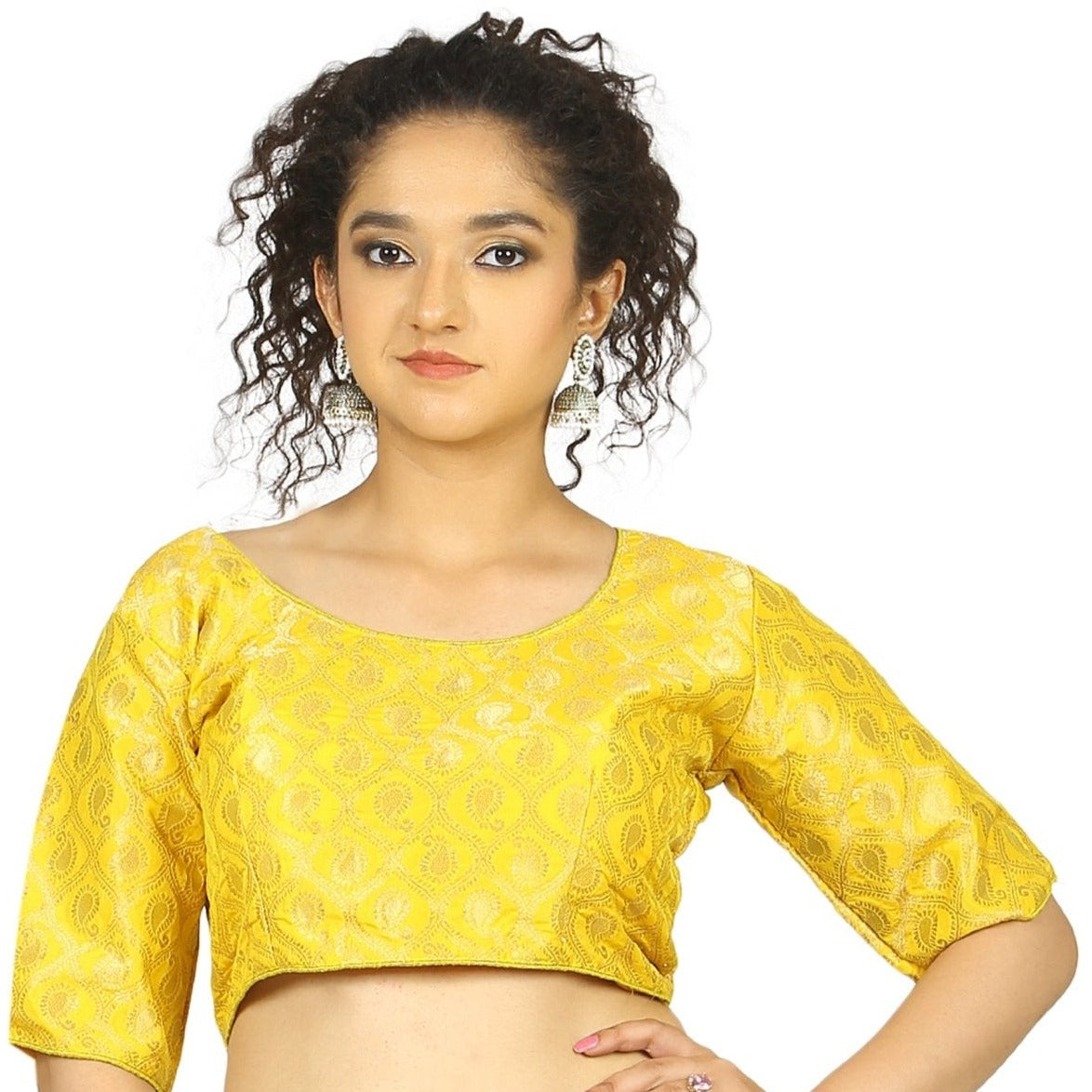 Yellow |Gold |Brocade |Blouse