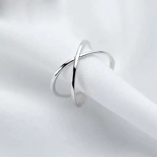 Crossed Ring 925 Sterling