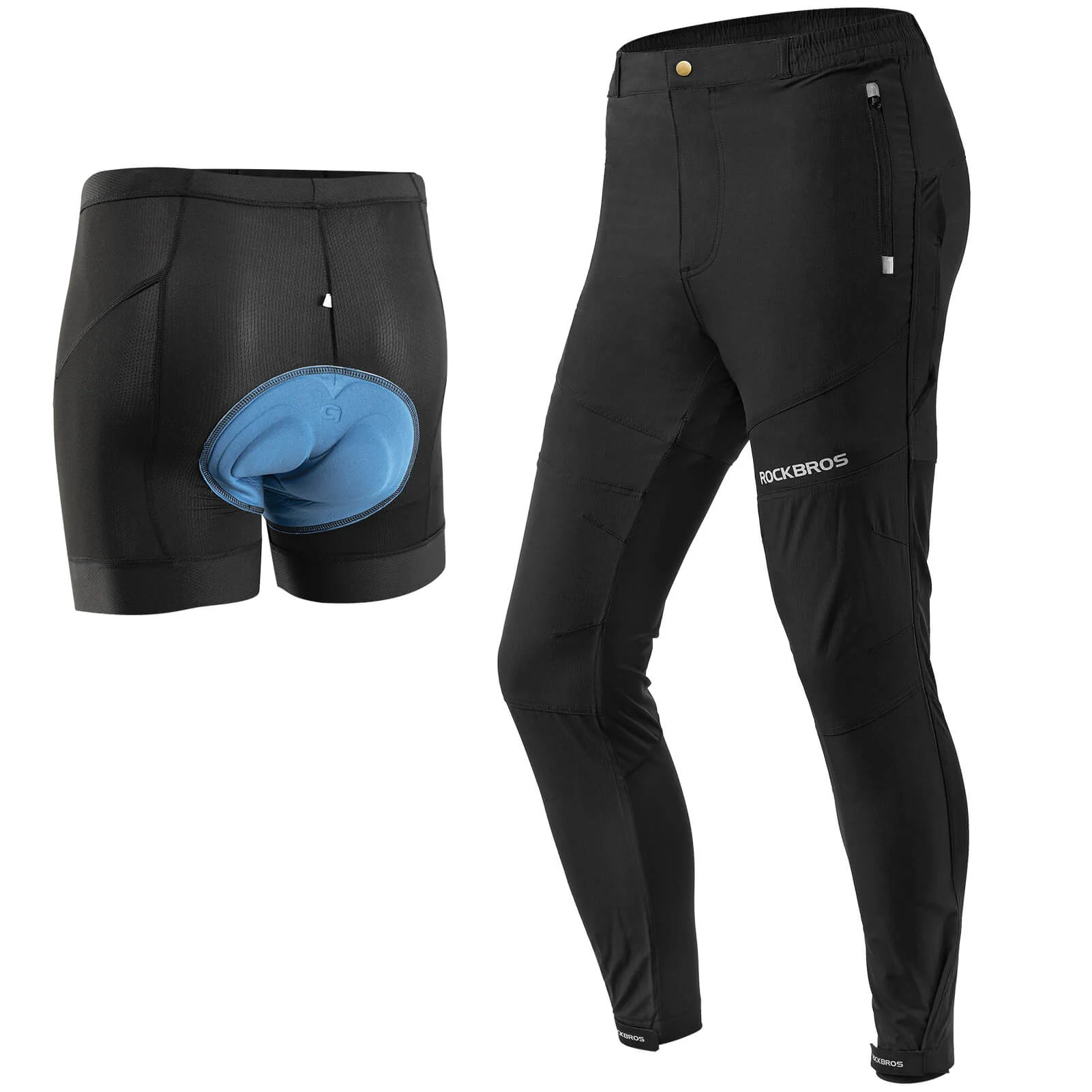 ROCKBROS Herren Radhose mit abnehmbarer gepolsterter