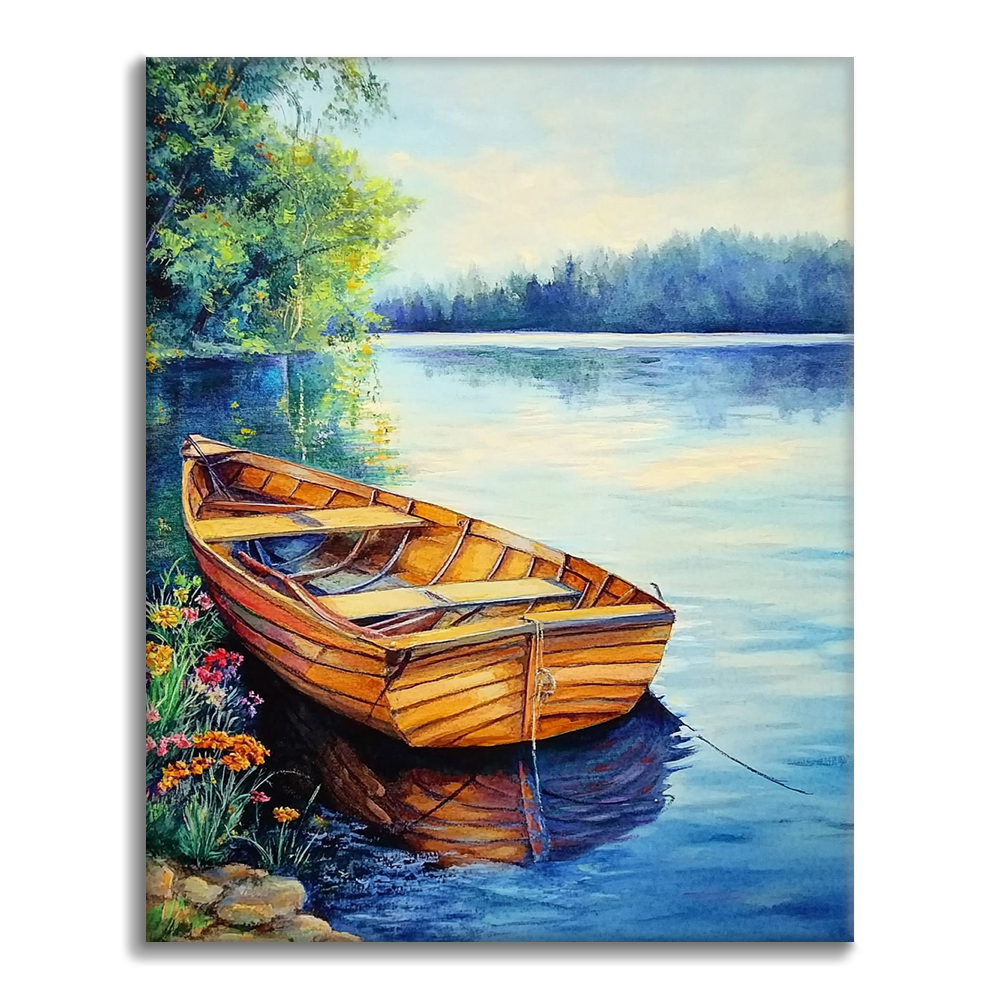 Bateaux sur le lac – Peinture par numéros