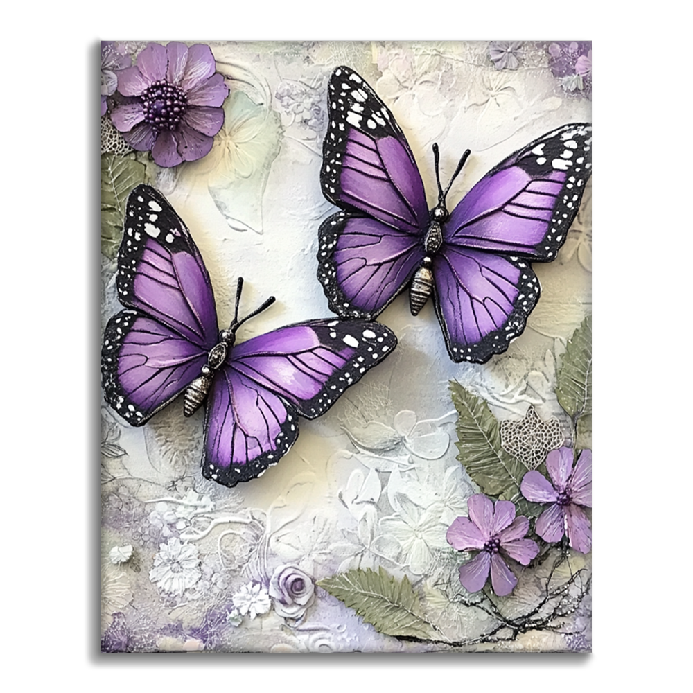 Papillon violet – Peinture par numéros