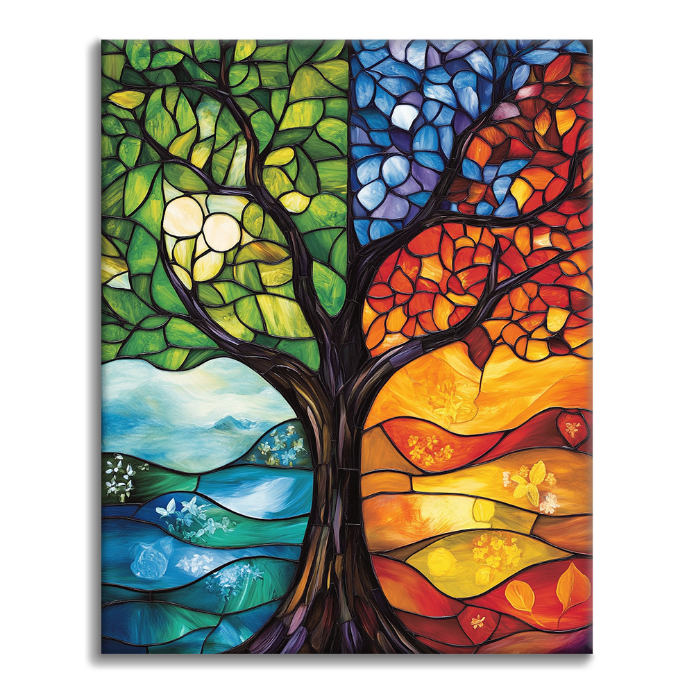 Arbre des quatre saisons – Peinture par numéros