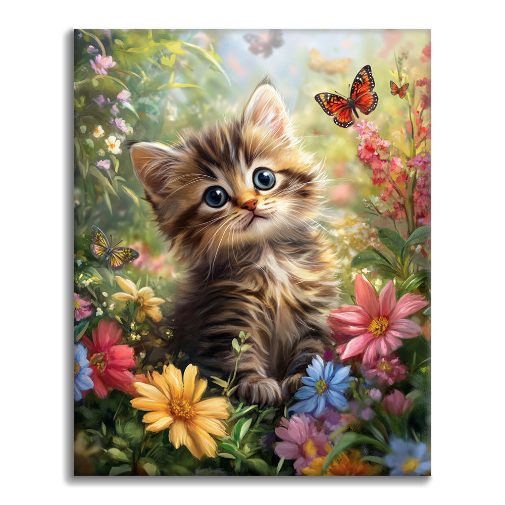 Chaton de jardin – Peinture par numéros