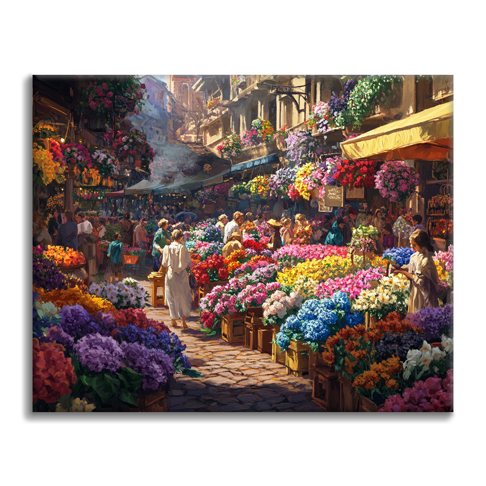 Marché aux fleurs – Peinture par numéros