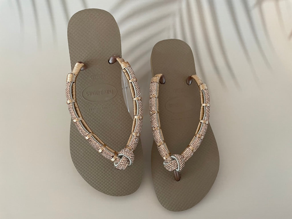 Golden Sparkle Flip-flops