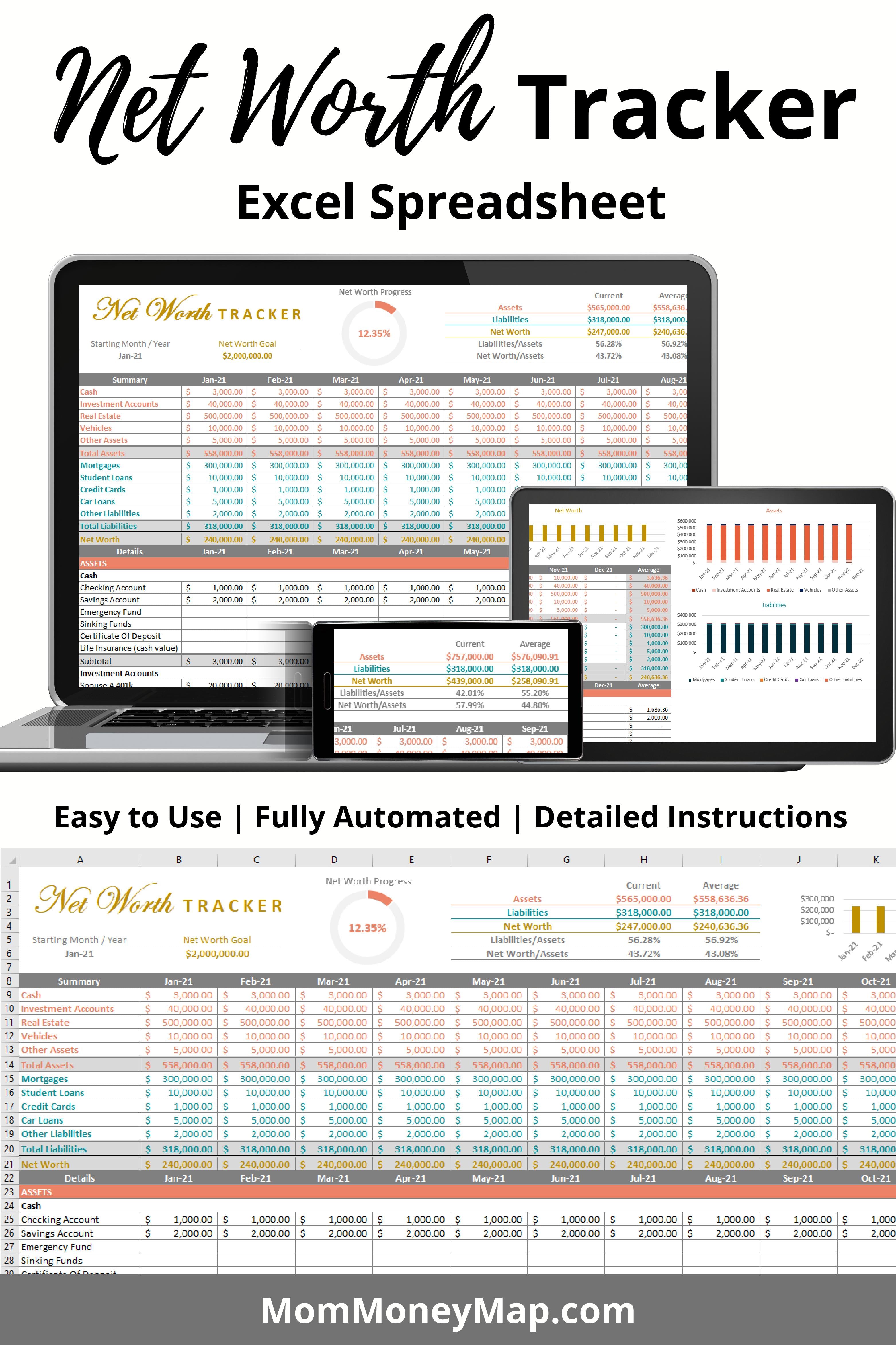 Net Worth Tracker Excel Spreadsheet