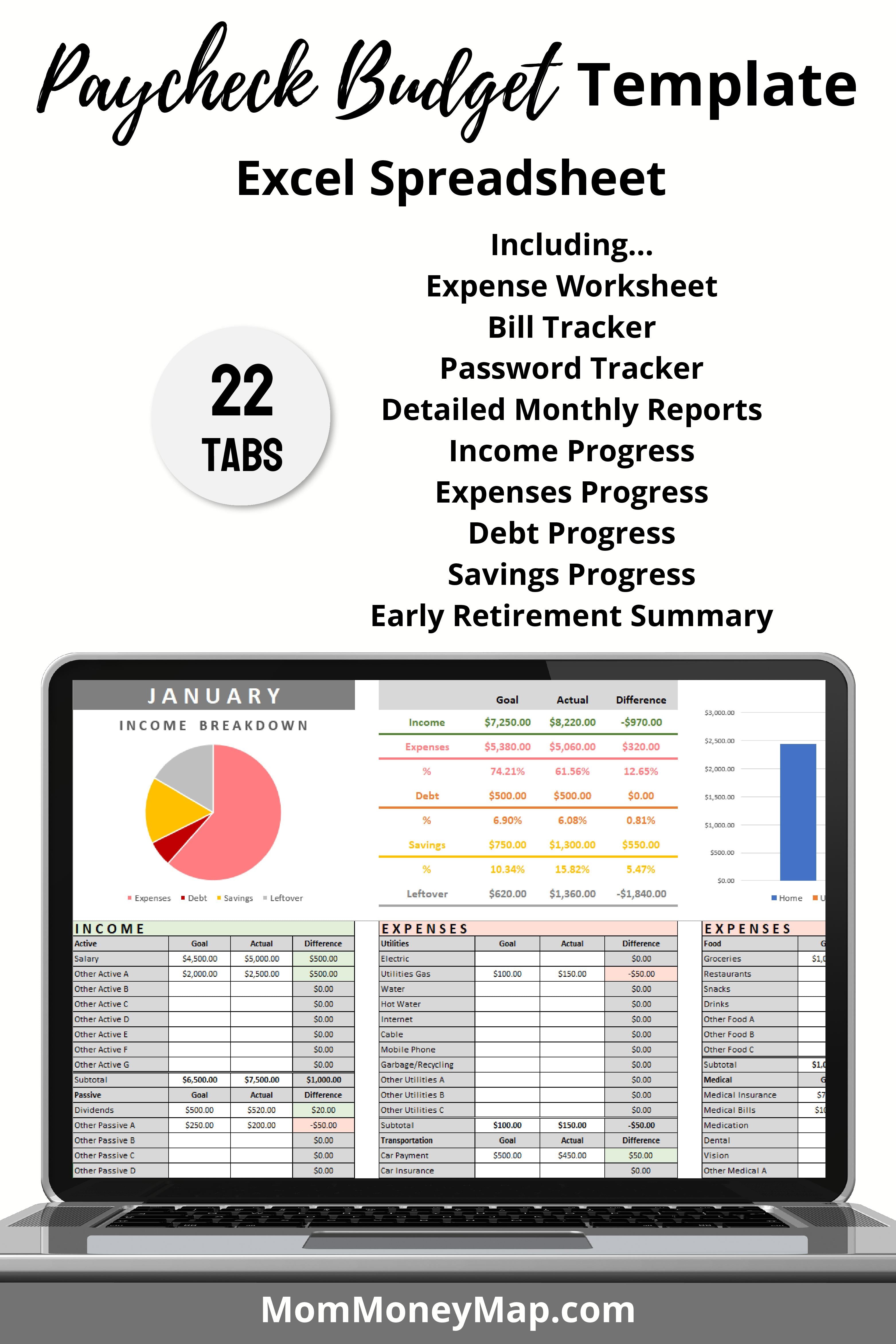 Paycheck to Paycheck Budget Excel Spreadsheet