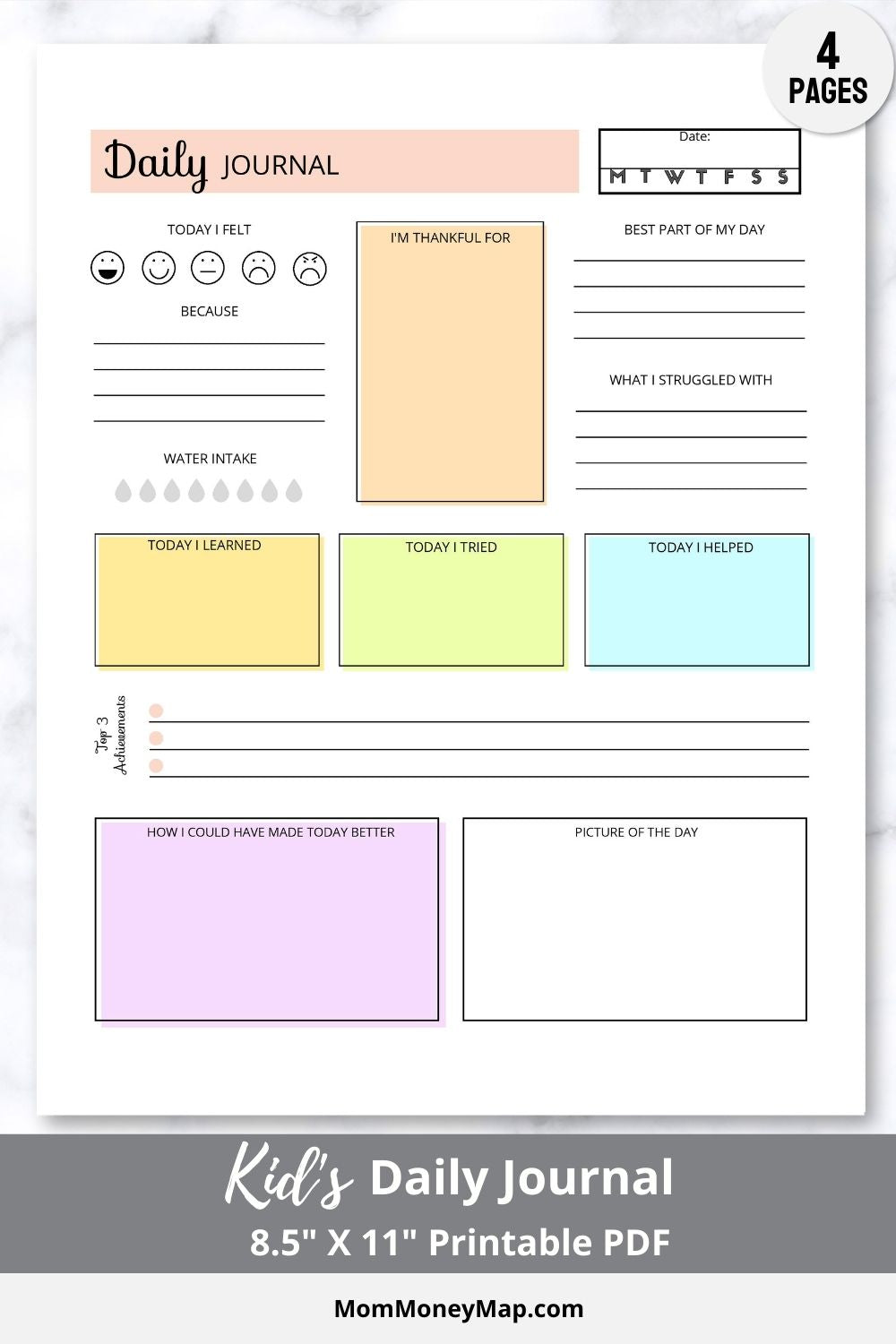 Kids Journal Pages Printable PDF