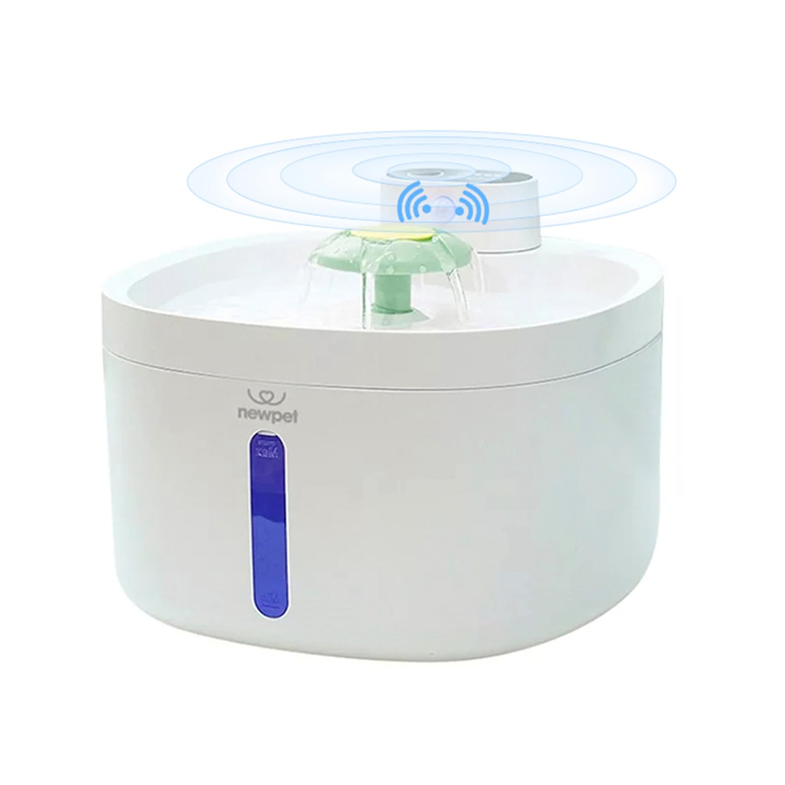 Fonte de água para gatos, 2.6L Fonte para gatos automática sem fio com janela de nível de água para gatos e cães com sensor de movimento
