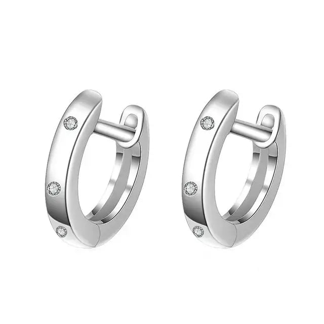 Sterling Silver Stud Earrings with Screw Back Design