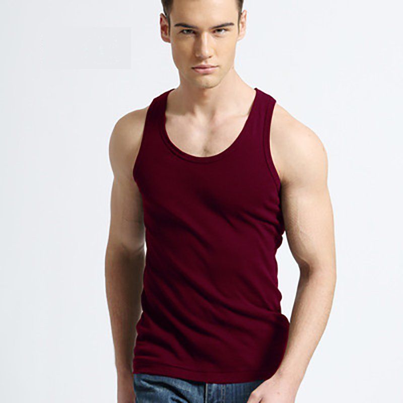 Men's Underwear Cotton Tank Top Bodybuilding Singlet Sleeveless Slim Fit Vest.