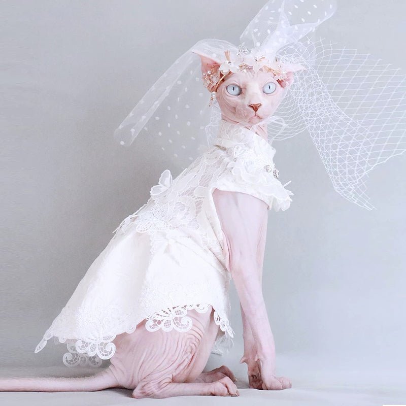 Cat Clothes Wedding Dress Costume