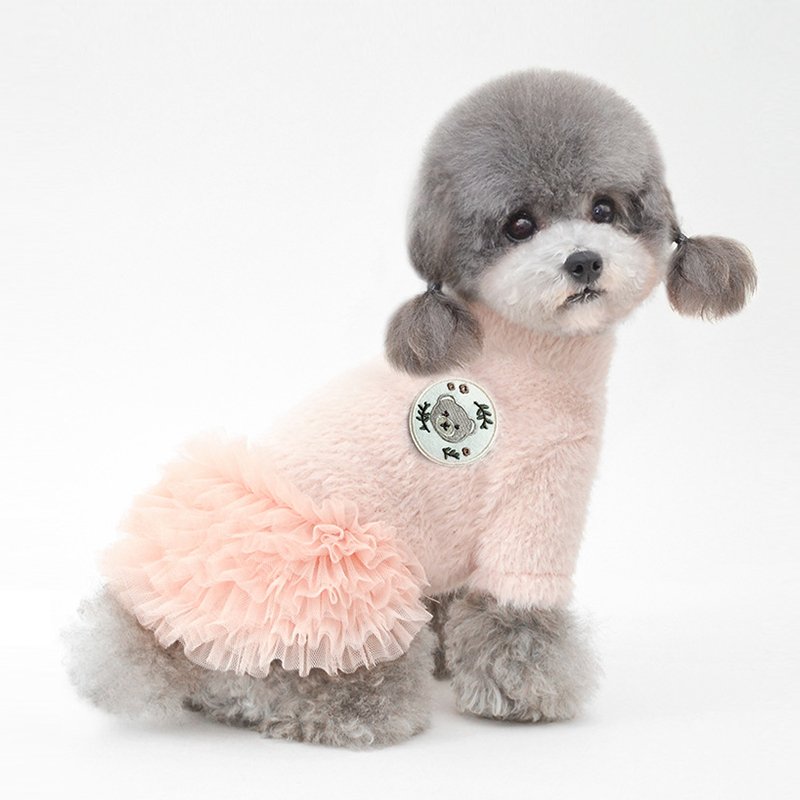 Dog Clothes Turtleneck Dress Chiffon