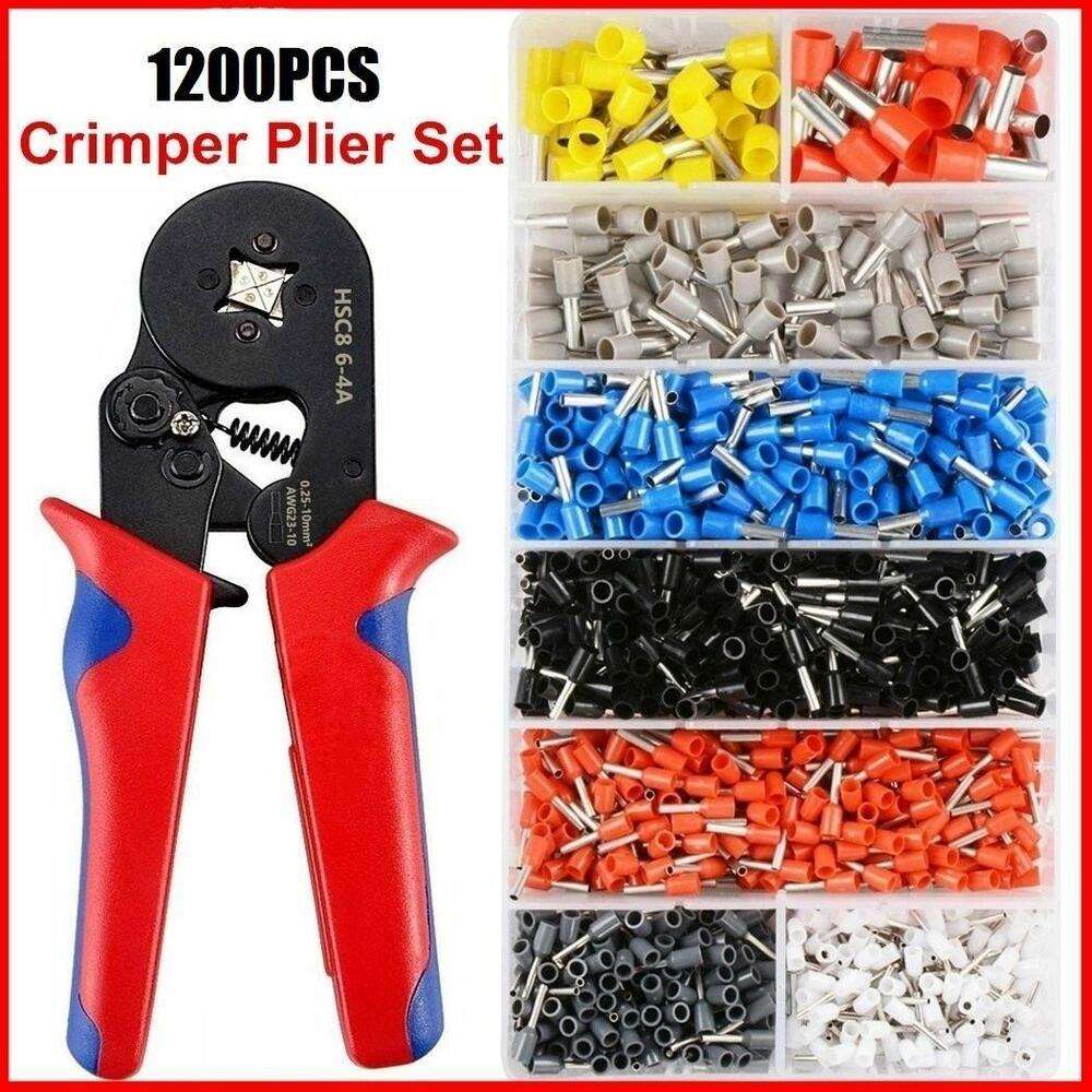 1200PCS Terminal Wire Connectors Kit With Crimper Pliers Wire Stripper Tool Set