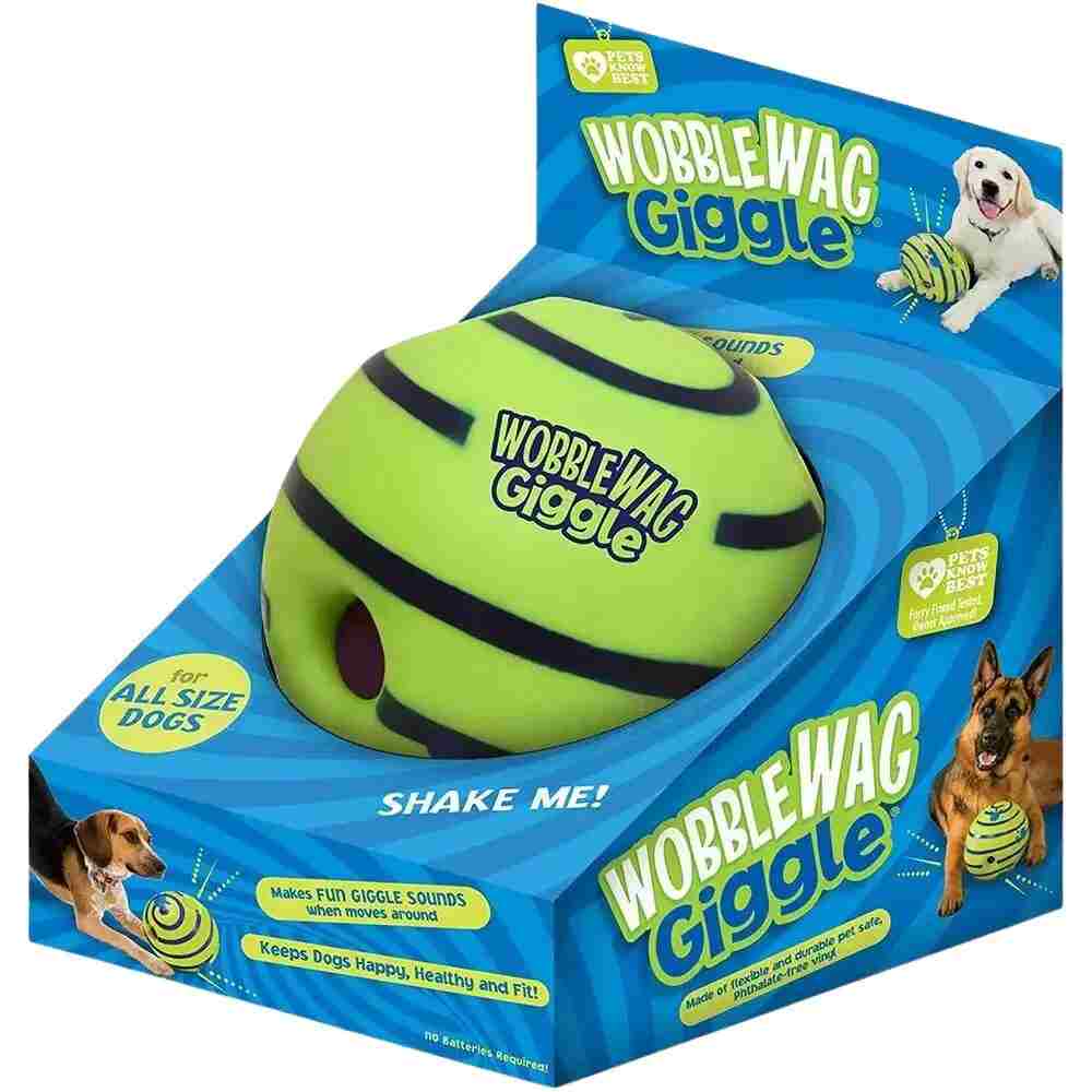 Wobble Wag Giggle Ball Interactive Dog Toy Funny Giggle Sound Effect When Rolled or Shaken Pets