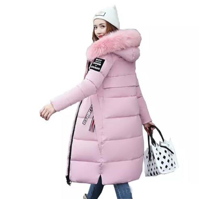 Large Fur Collar Padded Cotton Warm Jacket Only For Ladies