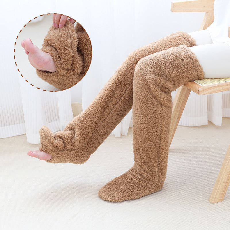 Over Knee High Fuzzy Winter Sleeping Socks