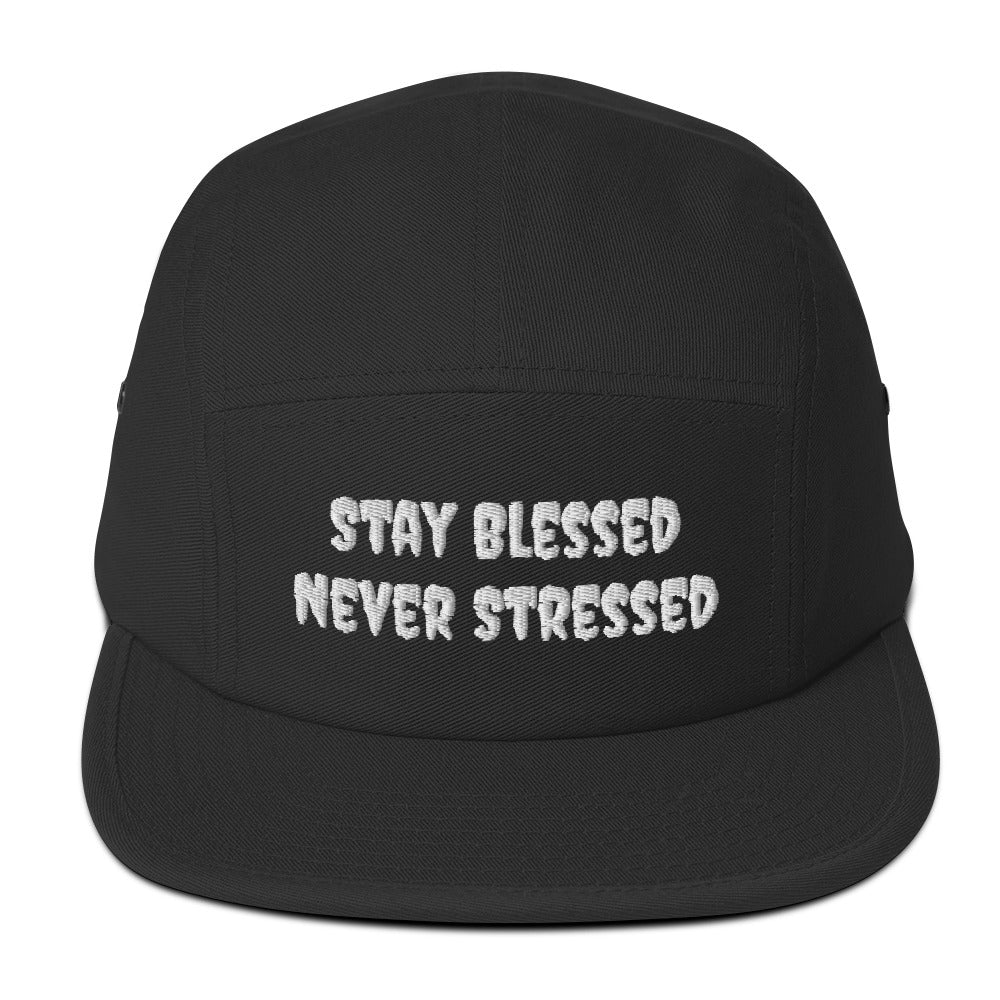 Stay Blessed Never Stressed Five Panel Cap