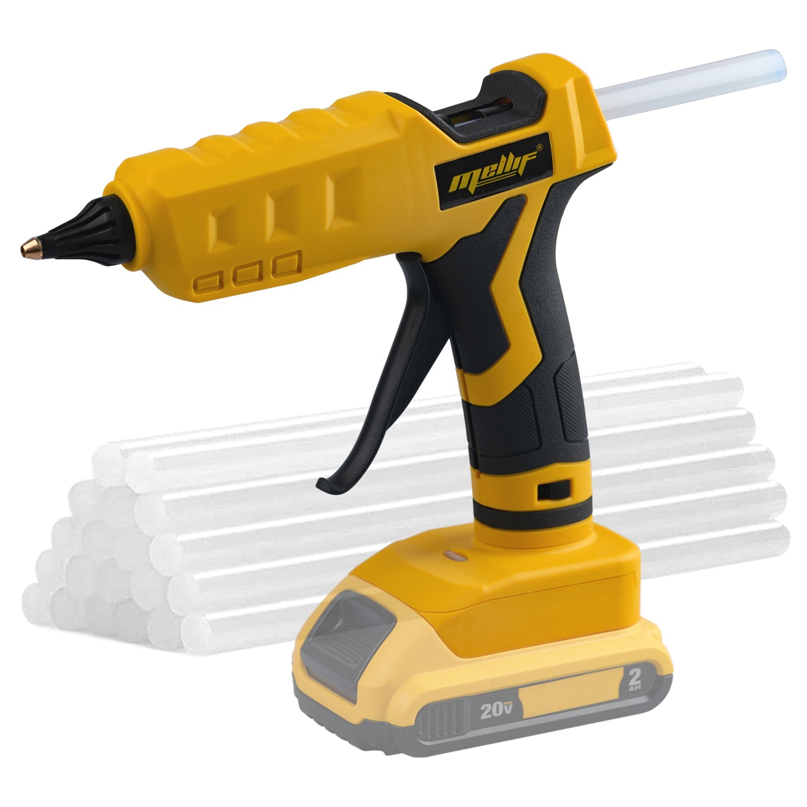 Mellif Cordless Hot Glue Gun For Dewalt/Mellif 20V Max Battery