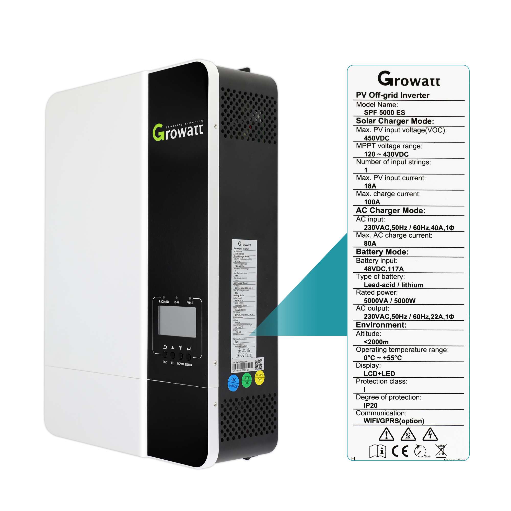 5KW 48V Growatt OffGrid Hybrid Inverter - SPF5000ES