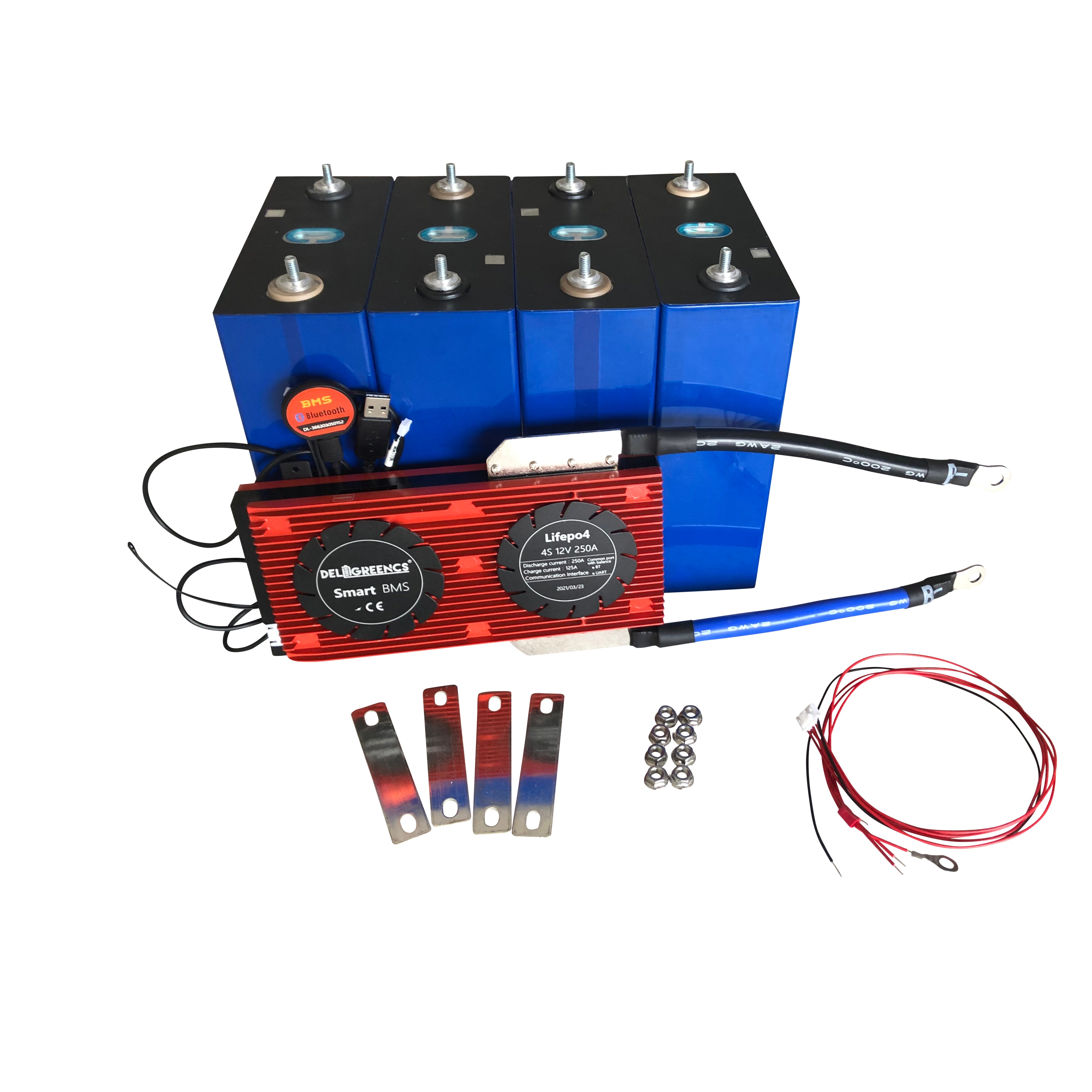 12V EVE 280Ah 3.58kWh LiFePO4 Battery Pack Kit with Smart BMS