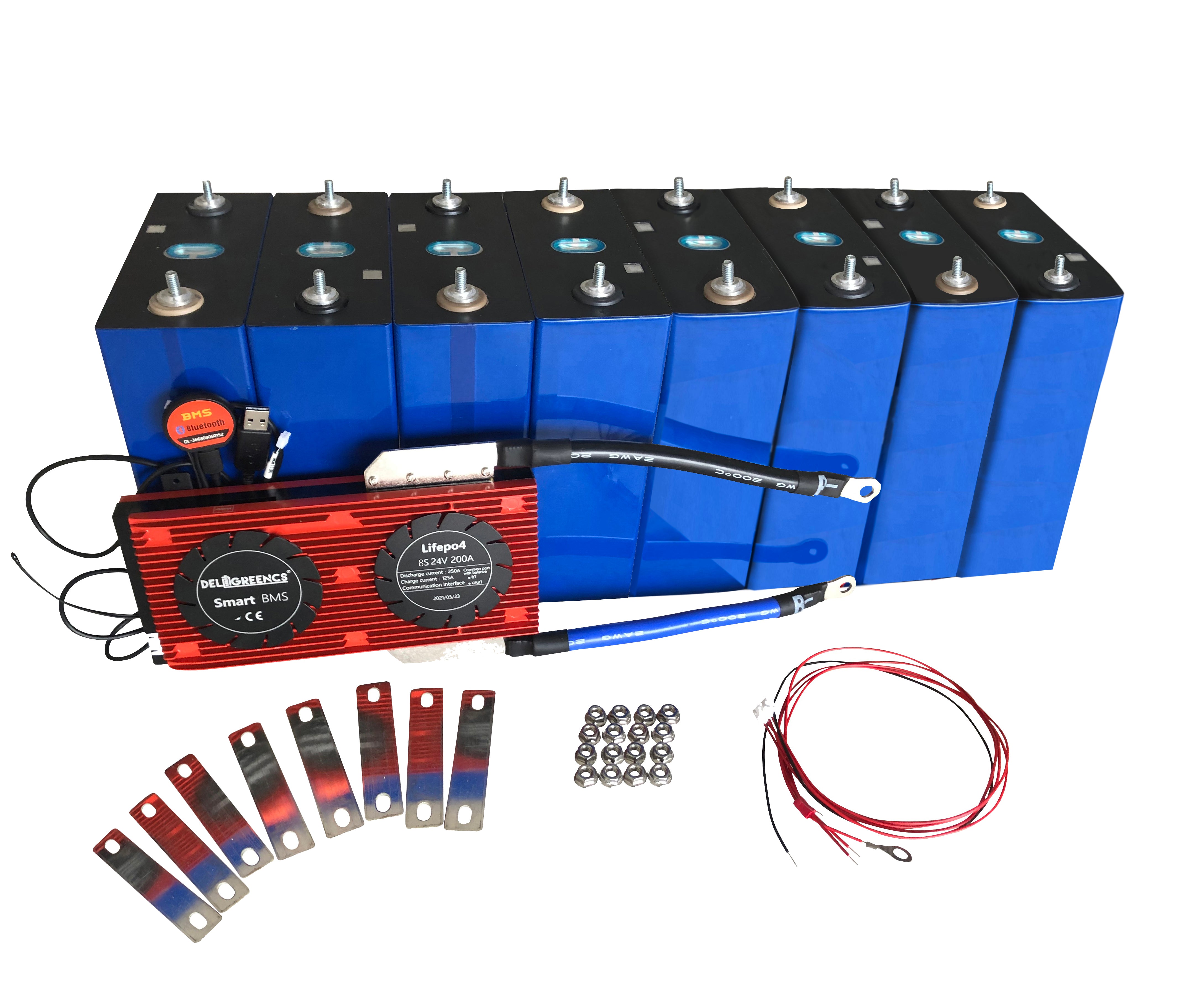 24V EVE 304Ah 7.78kWh LiFePO4 Battery Pack Kit with Smart BMS