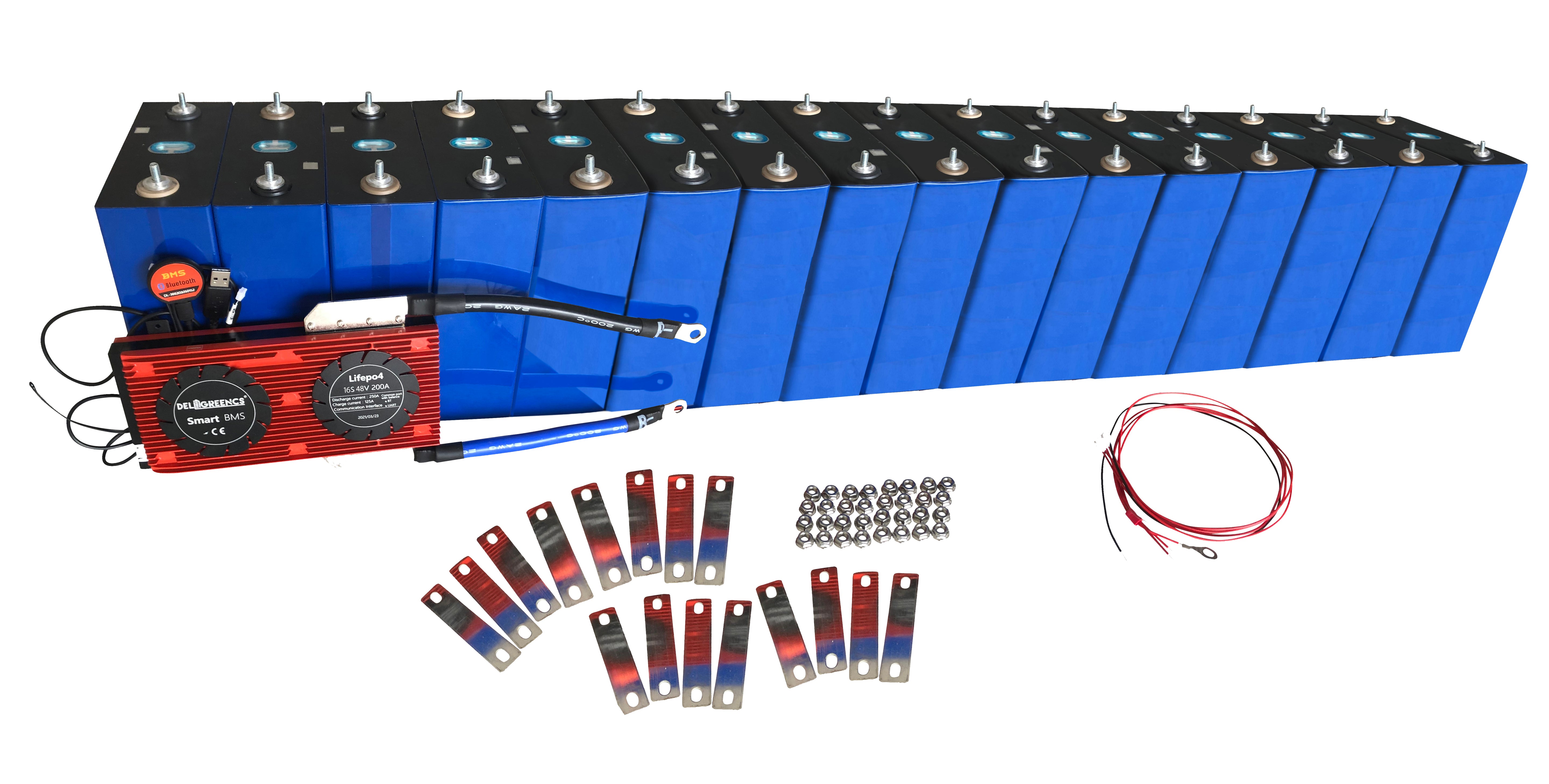 48V EVE 304Ah 15.57 kWh LiFePO4 Battery Pack Kit with 200A Smart BMS