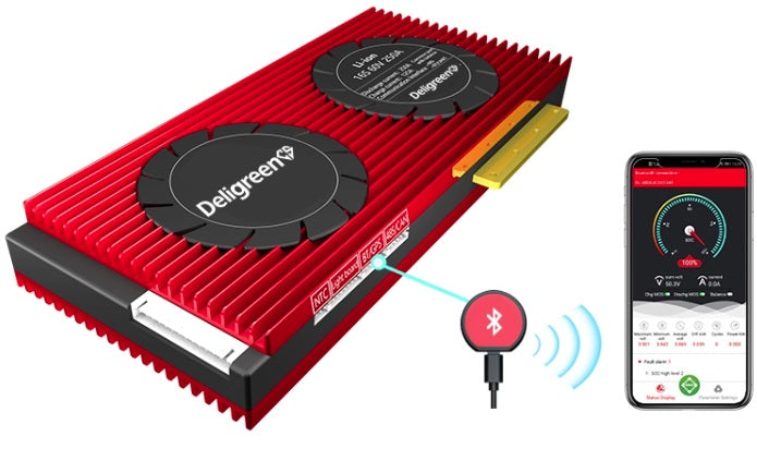 4S 12V 250A Smart LiFePO4 Deligreen BMS with Bluetooth Balancing Function