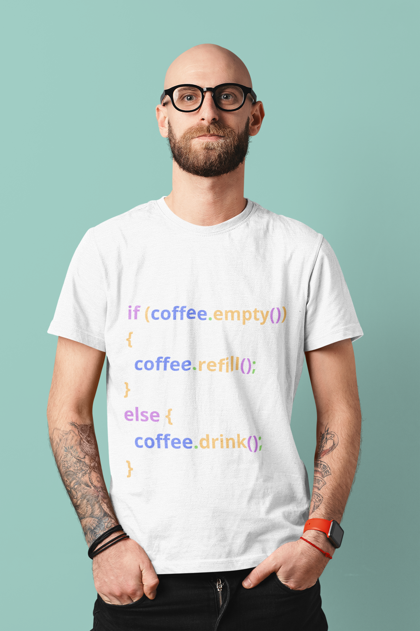 Code & Coffee Men's Classic Tee: JavaScript Snippet for Coffee Lovers