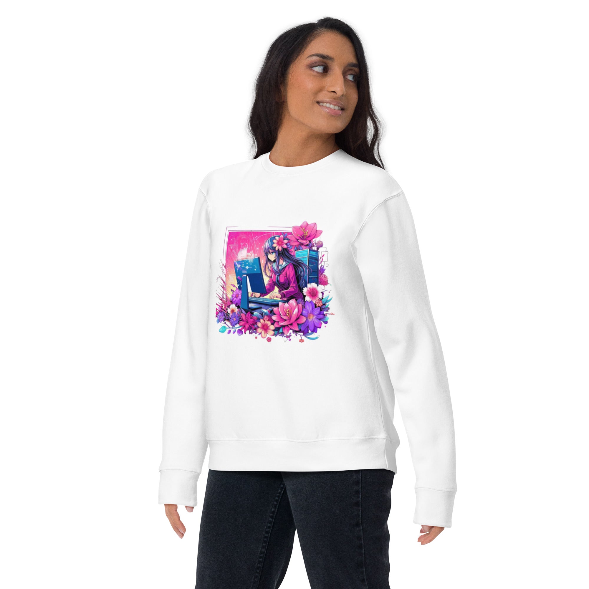 Coder's Quest Fleece Sweatshirt - Manga-Style Programmer Gear