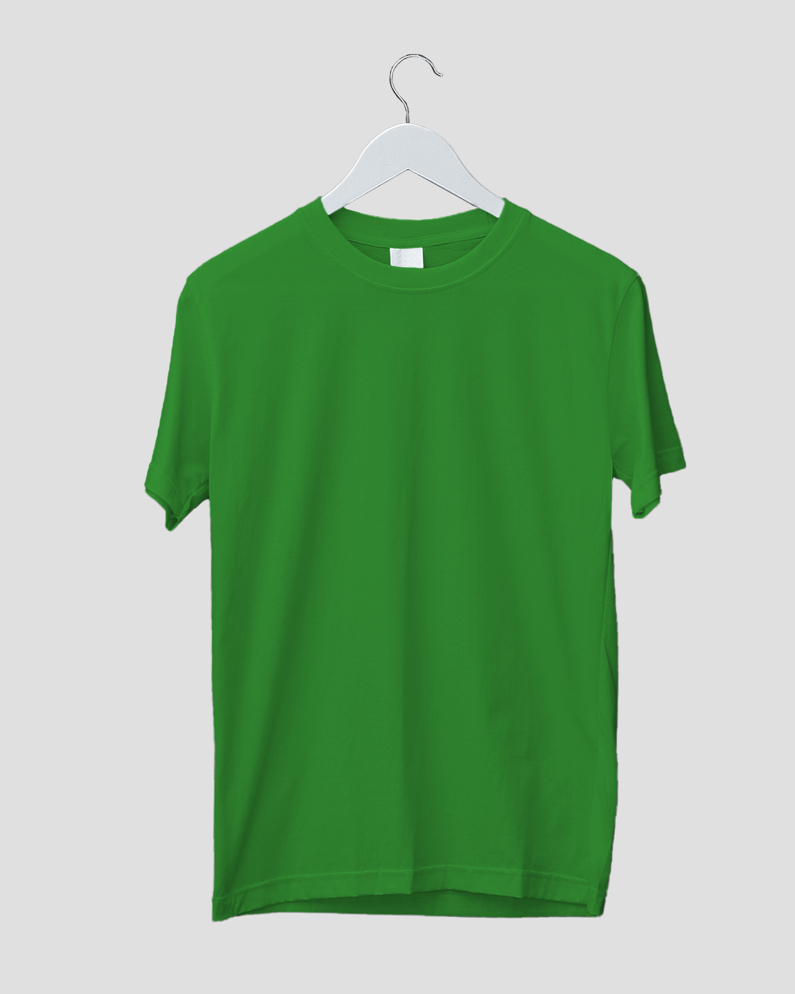 ROUND NECK PLAIN T-SHIRT - GREEN
