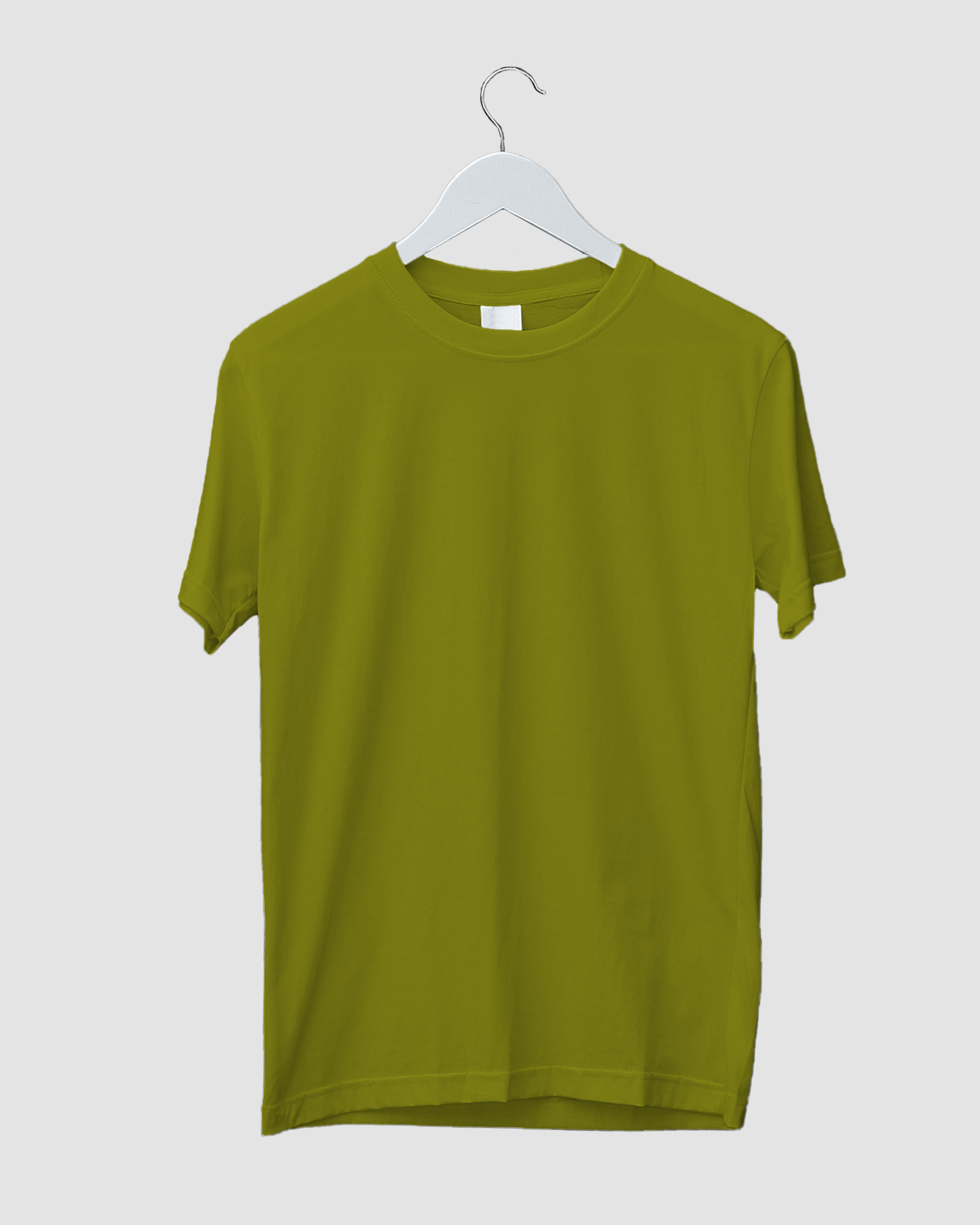 ROUND NECK PLAIN T-SHIRT - GREEN