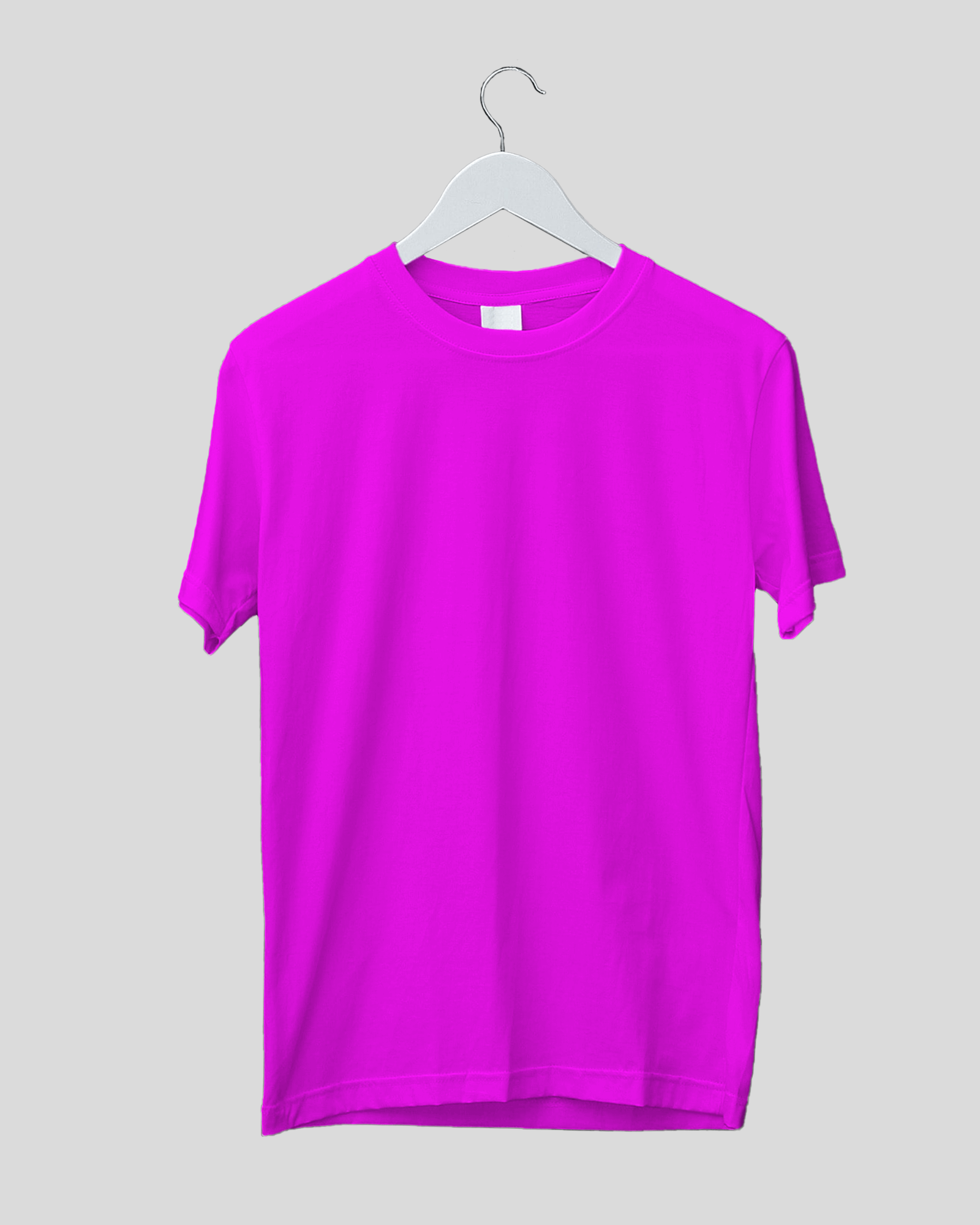ROUND NECK PLAIN T-SHIRT - PINK