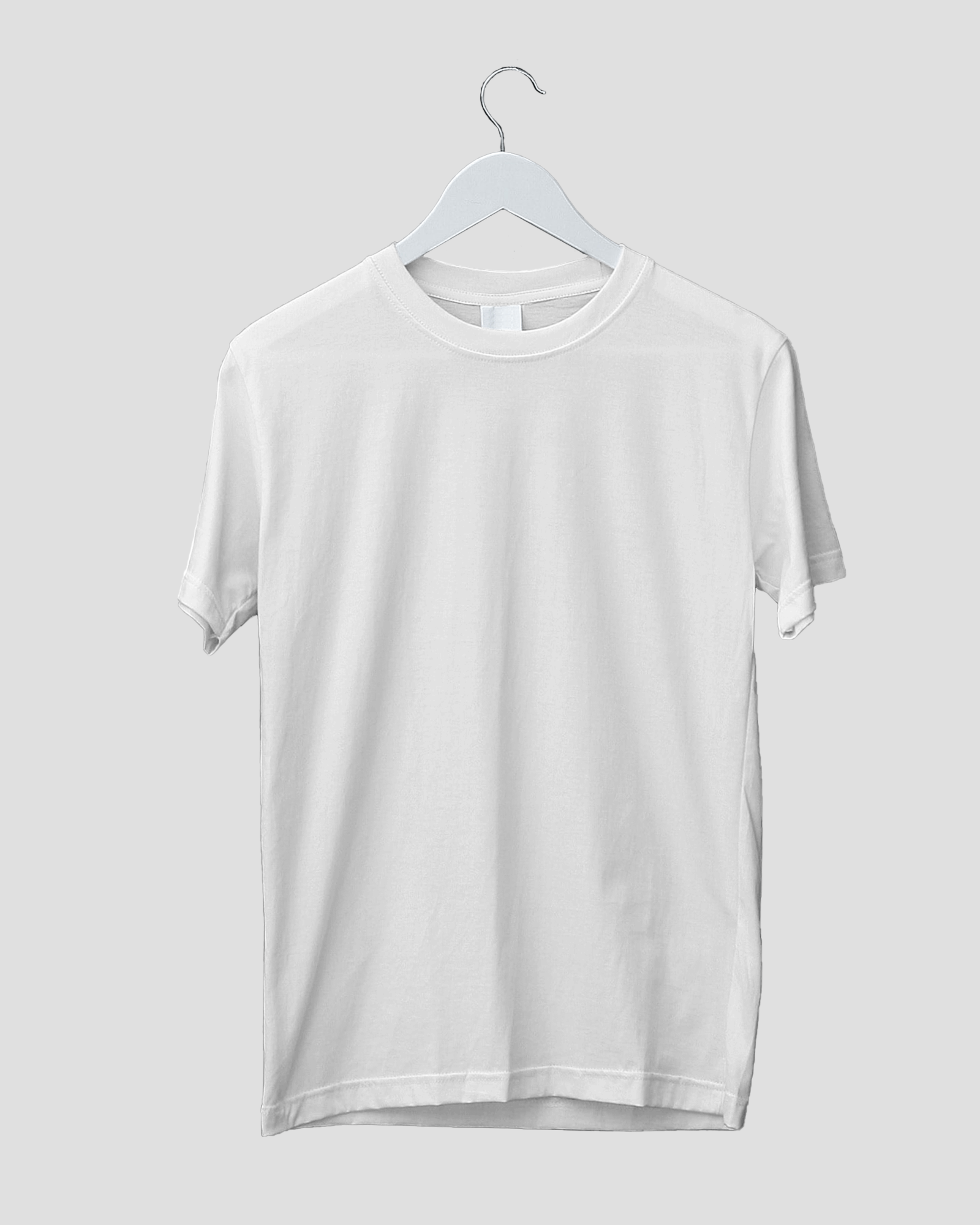 ROUND NECK PLAIN T-SHIRT - GREY
