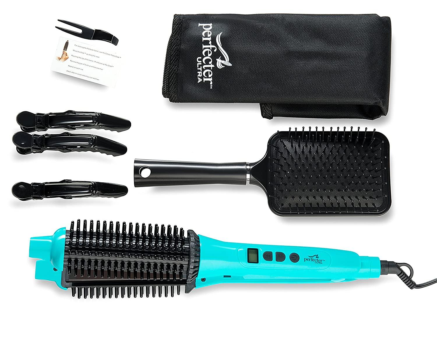 Calista 2 in 1 Heated Brush Iron Hair Styler comes with accessories