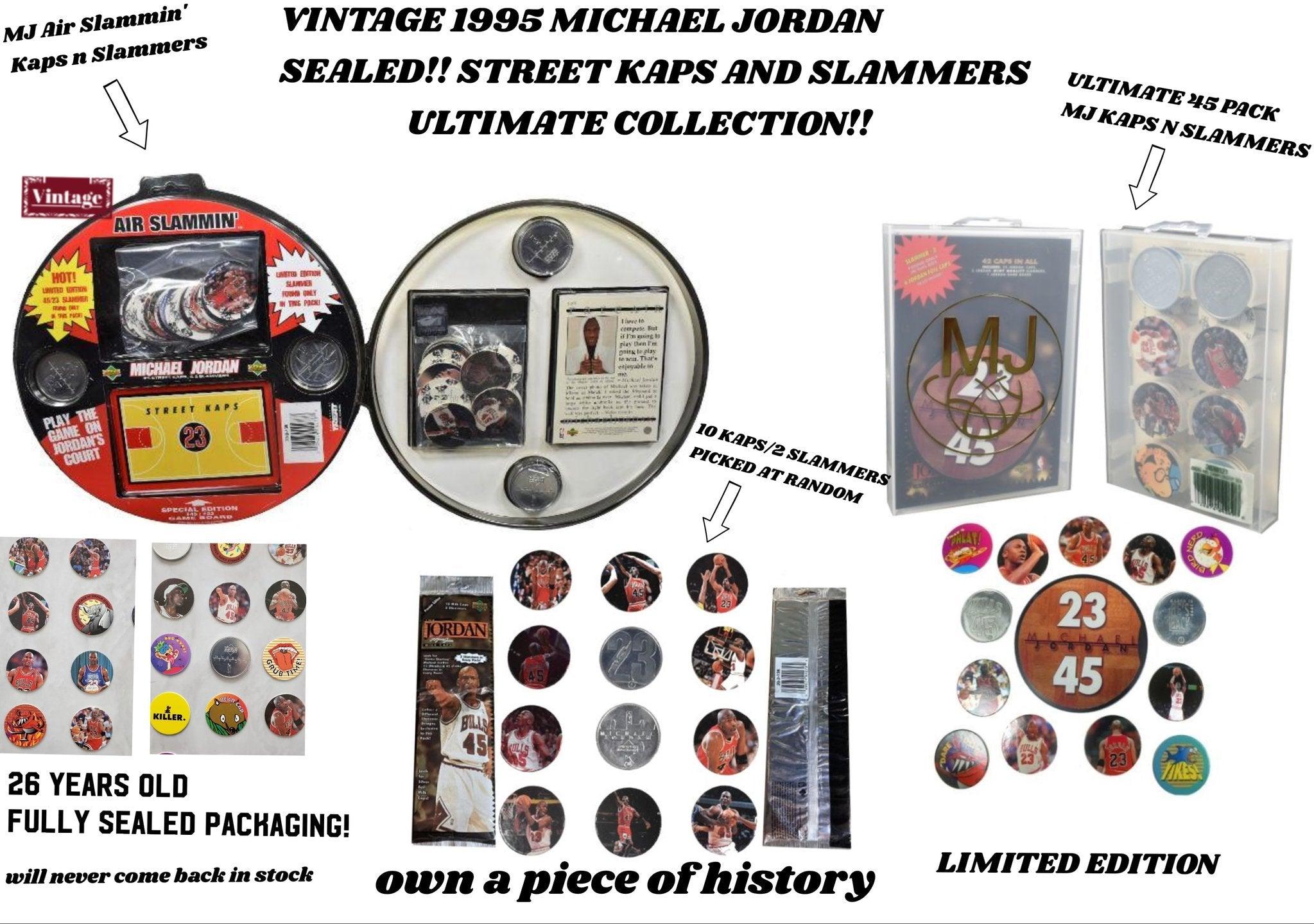 The Ultimate Collection of 1995 Michael Jordan Caps N' Slammers Limited Edition (Features 3 Sealed Packages)