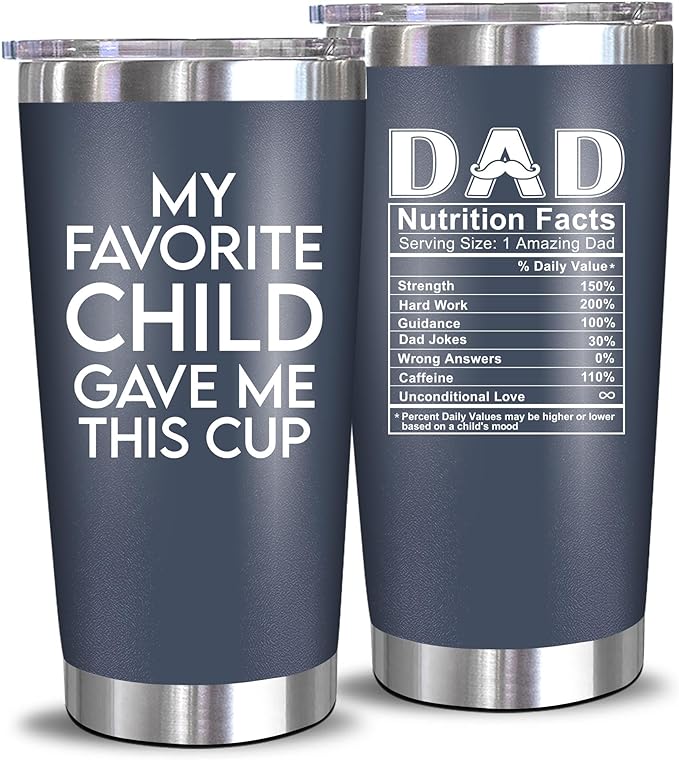 Day Gift For Dad - Birthday Gifts From Daughter, Son, Kids - Husband Gifts - Unique Birthday Present Ideas For Father, Husband, New Dad, Bonus Dad From Daughter, Son - 20 Oz Tumbler