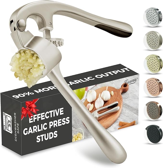 Meland Premium Garlic Press, Professional Garlic Mincer, Easy to Squeeze and Clean, Rust Proof & Dishwasher Safe, Efficient Ginger Crusher