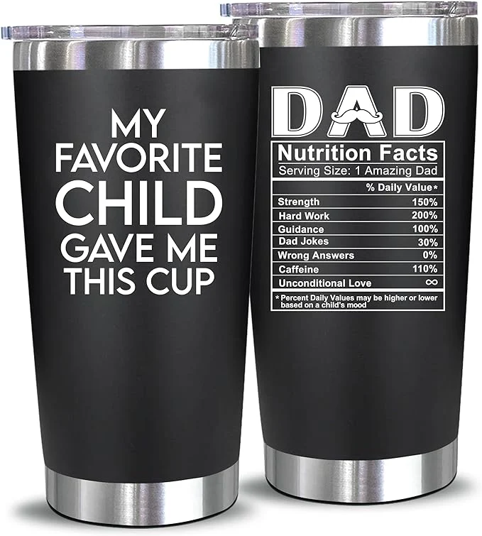 Day Gift For Dad - Birthday Gifts From Daughter, Son, Kids - Husband Gifts - Unique Birthday Present Ideas For Father, Husband, New Dad, Bonus Dad From Daughter, Son - 20 Oz Tumbler