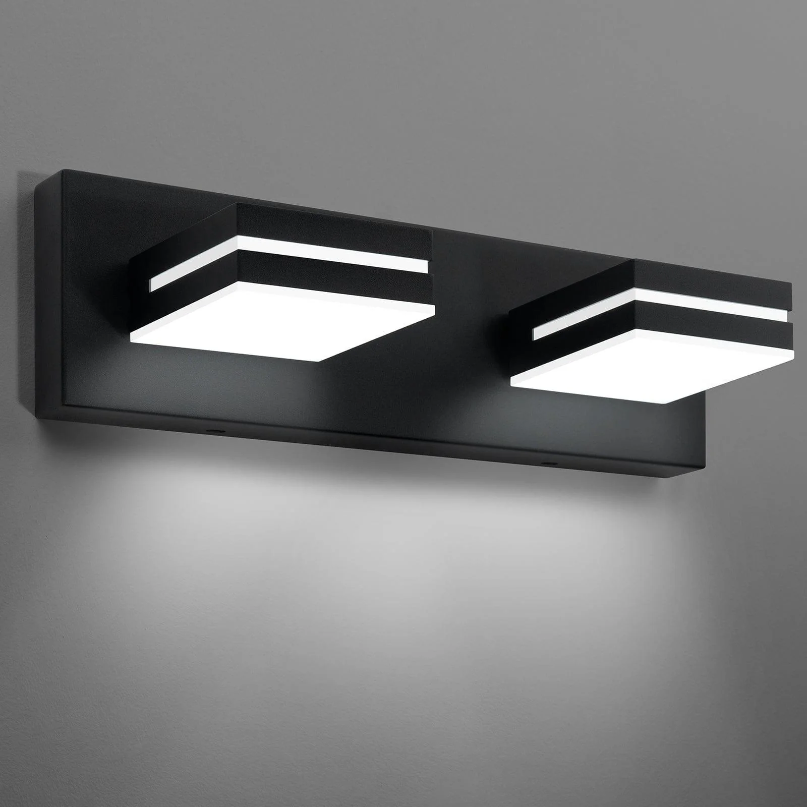 OKELI Bathroom Light Fixtures LED Modern Black Bathroom Vanity Lights Over Mirror 360° Rotatable Wall Sconce Lighting