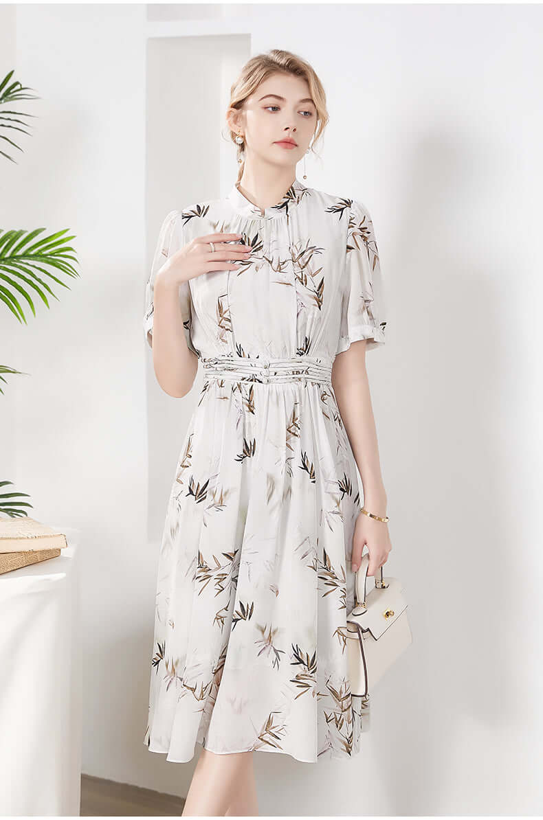 Floral Mulberry Silk Dress