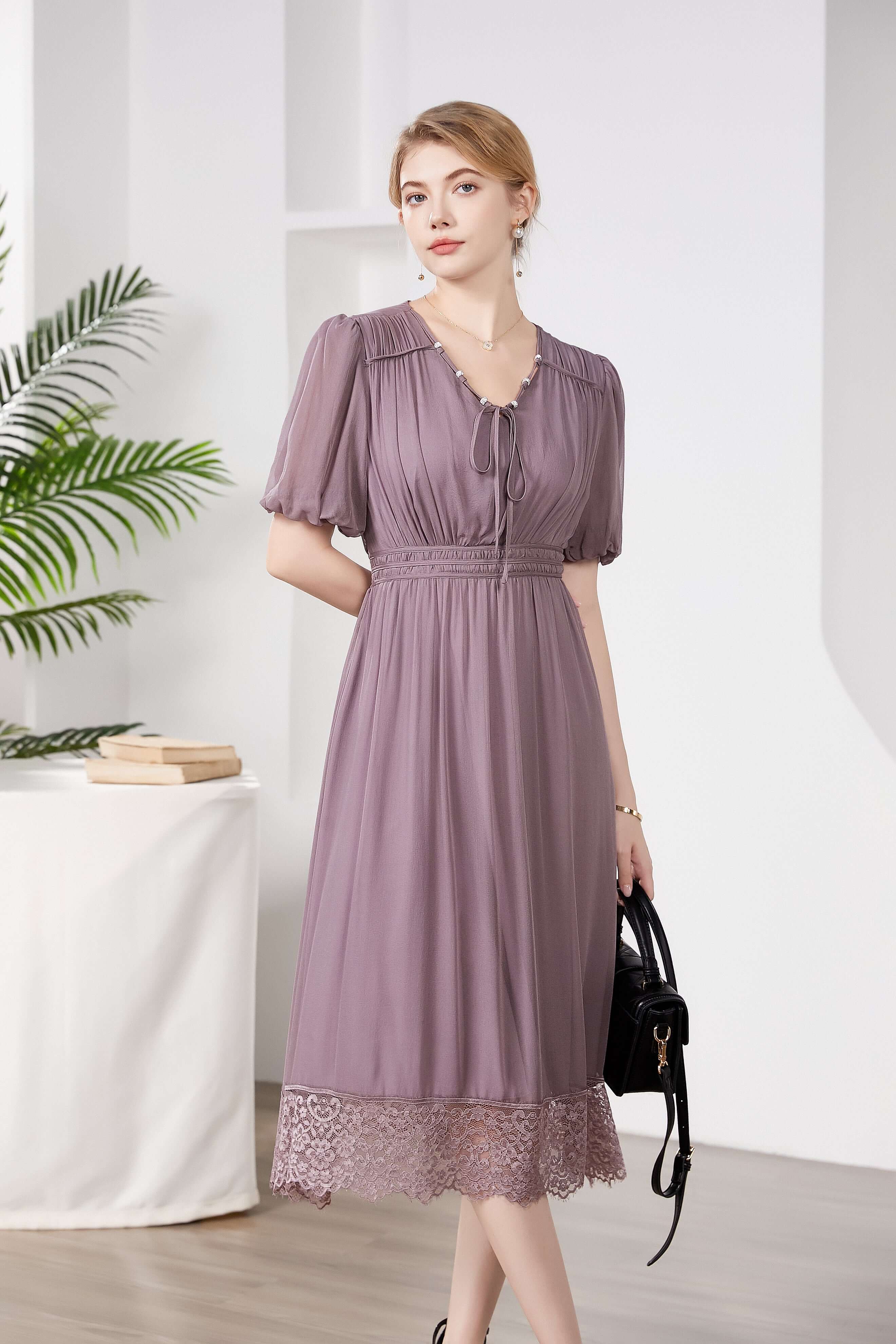 Chic Minimalist Mulberry Silk Dress