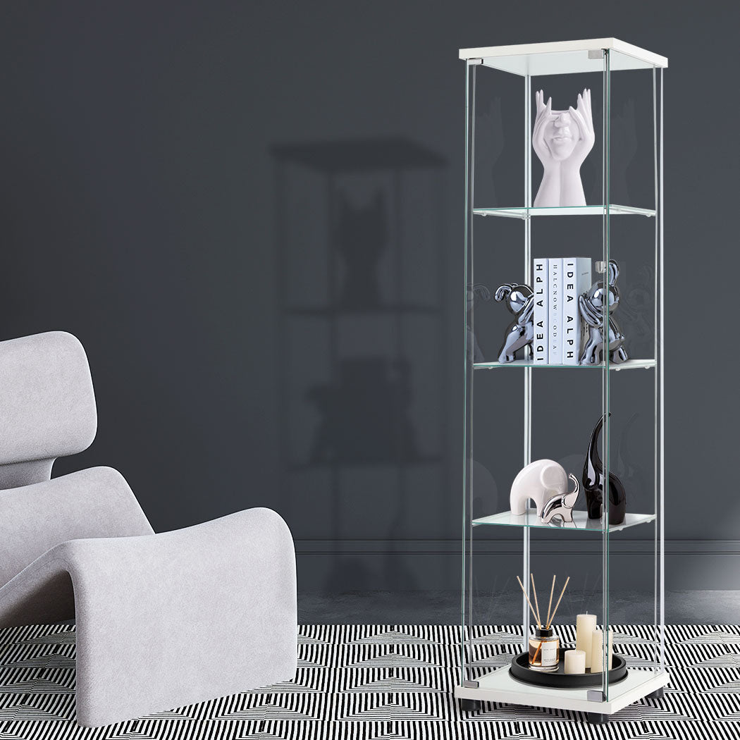 Stacked Glass Display Cabinet - White